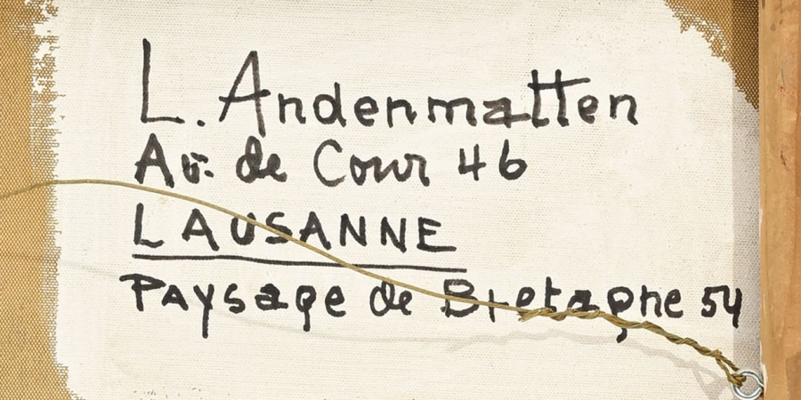 Signature 4 — Leo Andenmatten · Au verso, en haut à droite
