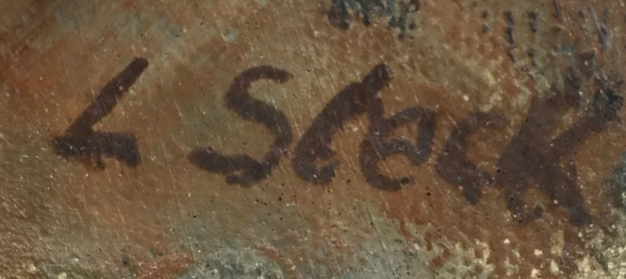 Firma 1 — Leo Steck · In basso a destra, sul fronte dipinto della tela.