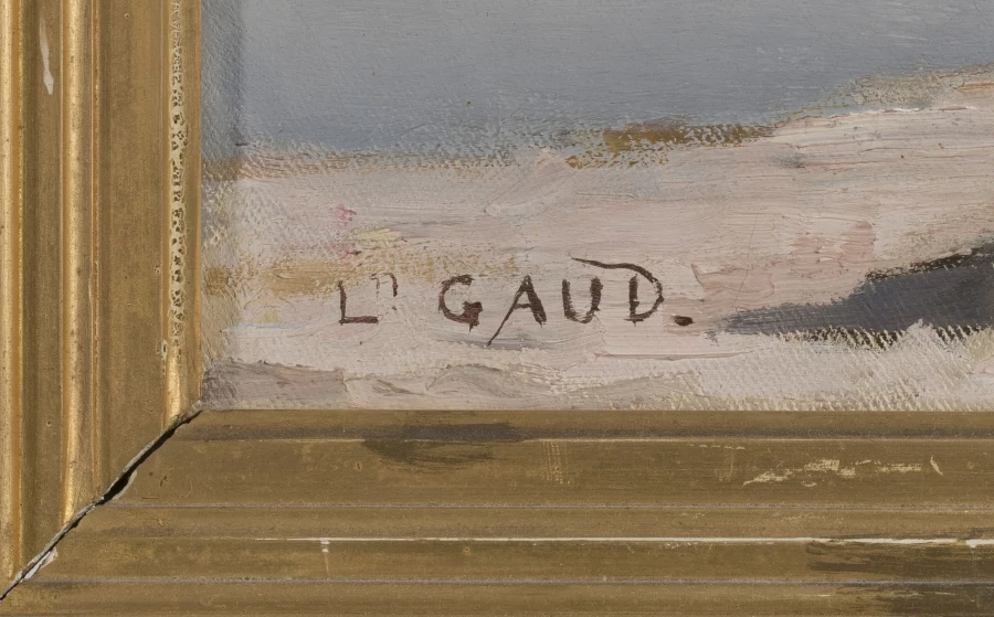 Signature 1 — Léon Gaud · En bas à gauche de la surface peinte.