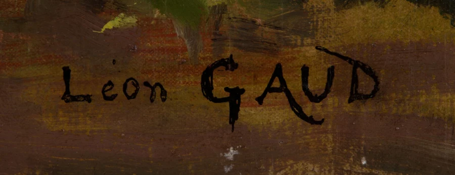 Signature 2 — Léon Gaud · En bas à droite de la surface peinte.
