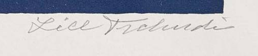 Firma 2 — Lill Tschudi · In basso a destra, nel margine sotto l’immagine stampata.