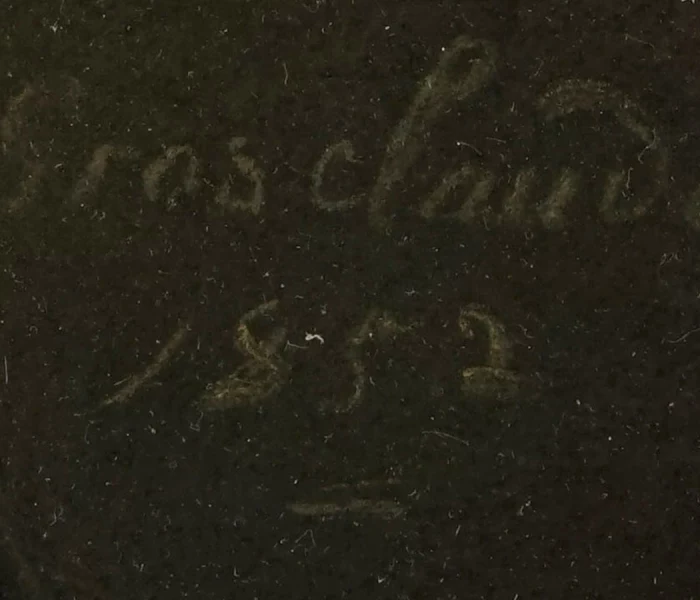 Signature 2 — Louis-Aimé Grosclaude · En bas à droite du portrait, sur le fond sombre, juste à gauche du bord intérieur du cadre.