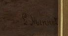 Signature 2 — Louis Mennet · En bas à droite de la toile, au-dessus du bord inférieur.