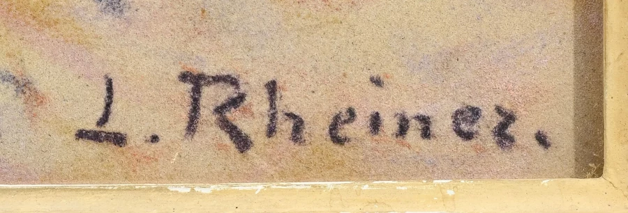Signature 4 — Louis Rheiner · En bas à droite, sur le papier du pastel.