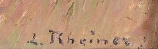 Signature 2 — Louis Rheiner · Dans l’angle inférieur droit de la face peinte.