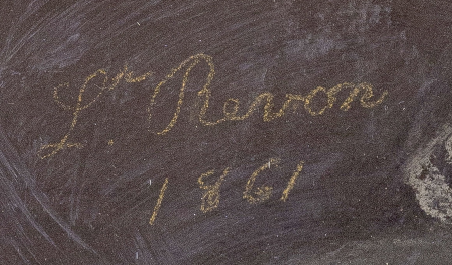 Signature — Louise Revon · At the lower left of the portrait.