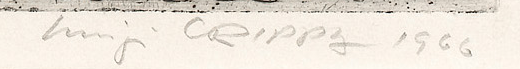 Signature 1 — Luigi Crippa · Marge inférieure droite de l’estampe