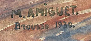 Signature 9 — Marcel Amiguet · En bas à droite de l’œuvre