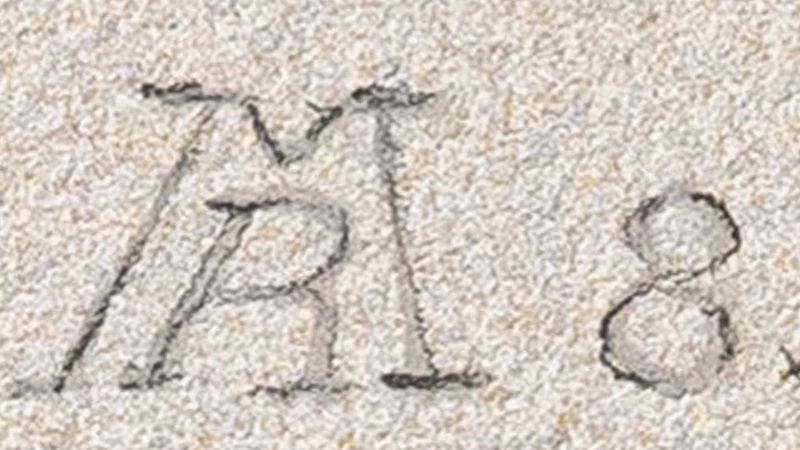 Monogramm — Mario Roffler · Unten rechts, im unteren Zierband.
