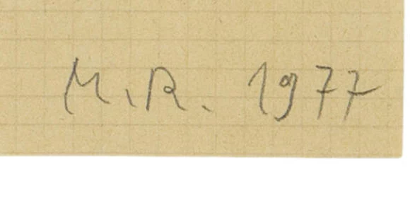 Monogramme 3 — Markus Raetz · En bas à droite de la feuille.