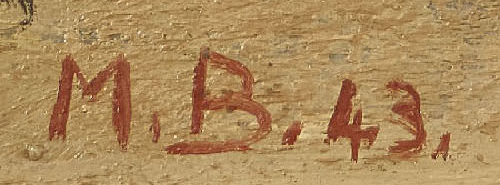 Monogramm 6 — Max Burgmeier · Unten links auf dem Gemälde