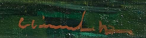 Signature — Max Clément · En bas à droite de la toile