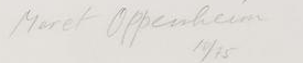 Signature 3 — Meret Oppenheim · En bas à droite, dans la marge.