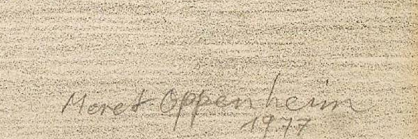 Signature 6 — Meret Oppenheim · Marge inférieure droite