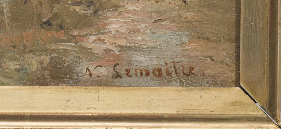 Signature 1 — Nathanaël Lemaitre · Dans l’angle inférieur droit de la toile.