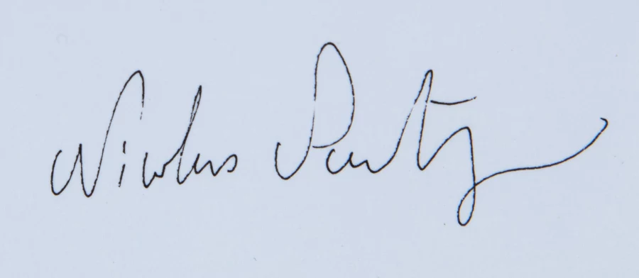 Signature 7 — Nicolas Party · En bas à droite de la feuille.
