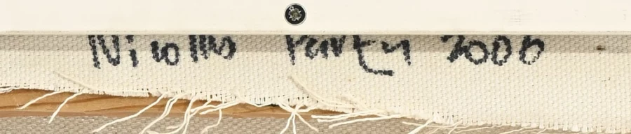 Signature 6 — Nicolas Party · Au verso, près du bord supérieur de la toile.