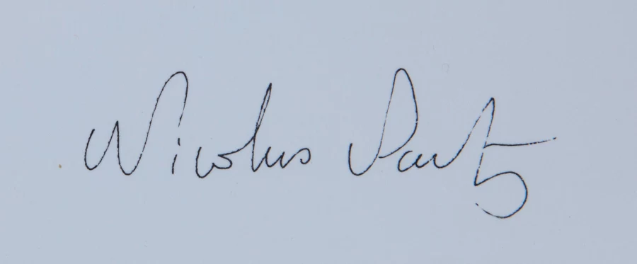 Signature 1 — Nicolas Party · En bas à droite de la feuille.