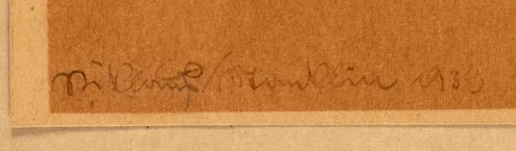 Signatur — Niklaus Stoecklin · Unten links auf dem Werk, entlang des unteren Randes.
