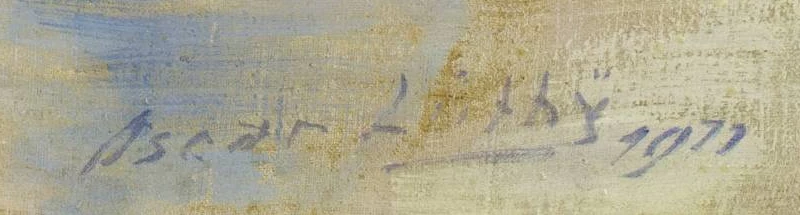 Signatur — Oscar Lüthy · Unten rechts auf der Leinwand.