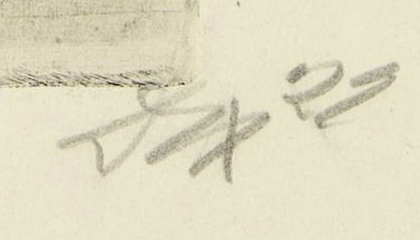Firma 6 — Otto Dix · In basso a destra, sotto la lastra.
