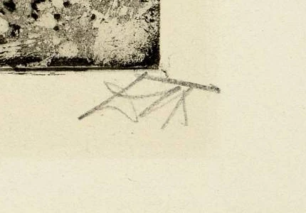 Firma 1 — Otto Dix · In basso a destra del foglio, appena sotto l’angolo inferiore destro della lastra.