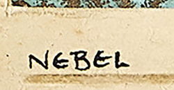 Signature 7 — Otto Nebel · En bas à gauche du passe-partout