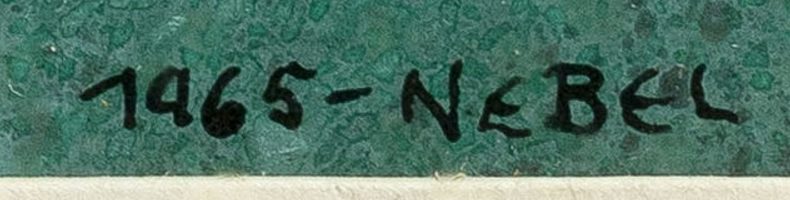 Signature 2 — Otto Nebel · Dans l’angle inférieur droit de l’œuvre, juste au-dessus du bord inférieur.