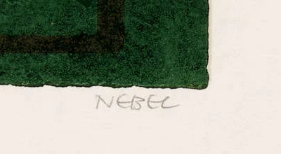 Signature 1 — Otto Nebel · Dans la marge inférieure droite, sous l’image imprimée.