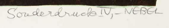 Signature 9 — Otto Nebel · Dans la marge inférieure, à droite de l’estampe