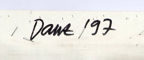 Signature 1 — Pascal Danz · Au verso, en haut de la toile repliée.