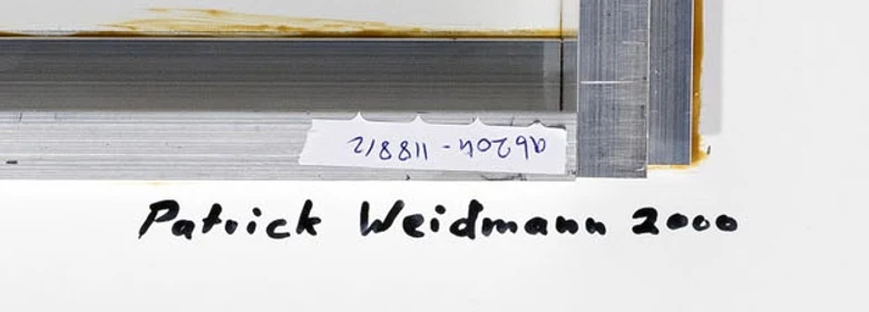 Signature — Patrick Weidmann · Au revers, dans la marge inférieure droite, sous le cadre.