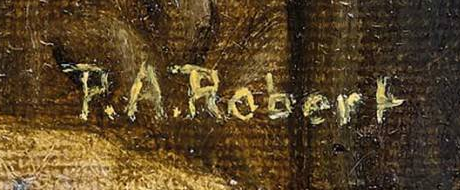 Signature 2 — Paul-André Robert · Au milieu droit de la toile, à droite du bouquet.