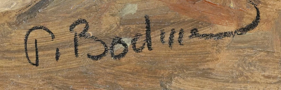 Signature — Paul Bodmer · En bas à droite de la surface peinte.