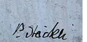 Signature 6 — Paul Stöckli · At the lower right of the cardboard, on the light ground.