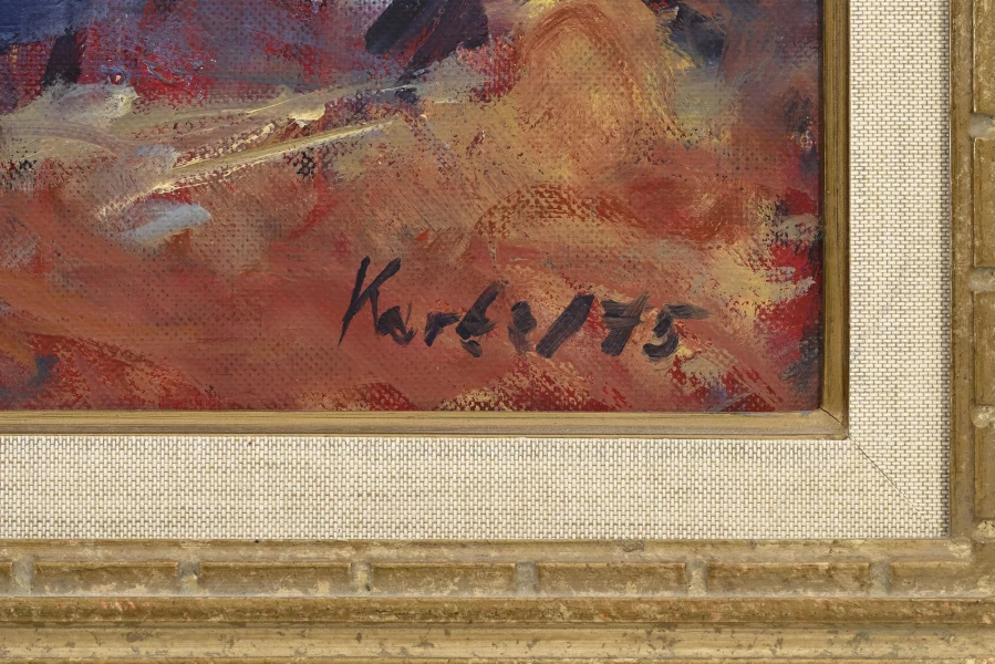 Signature — Pavel Korbel · En bas à droite de la toile.