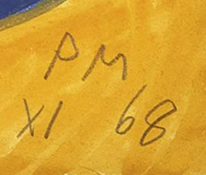Monogramm — Peter Mieg · Unten rechts auf der Vorderseite.