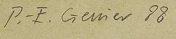 Signature 1 — Pierre-Etienne Genier · Dans l’angle supérieur gauche de la feuille.
