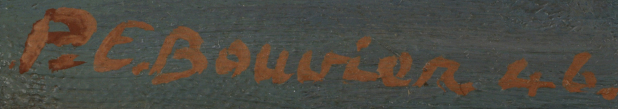 Signature — Pierre-Eugène Bouvier · Dans le coin inférieur gauche de la toile.