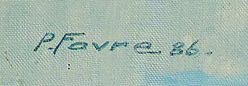 Signature — Pierre Favre · En bas à droite de la peinture
