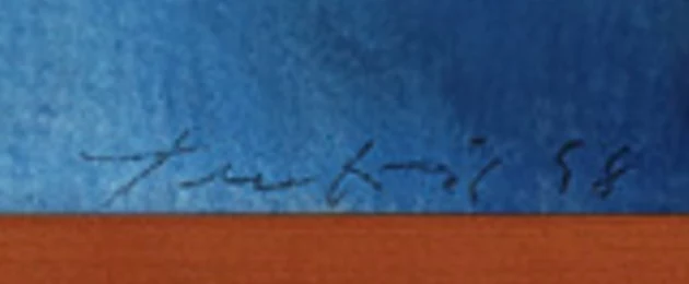 Signature — Pierre Terbois · En bas, près du centre, juste au-dessus du bord inférieur de l’œuvre.