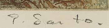 Signature 9 — Pietro Sarto · Dans la marge inférieure droite, sous l’image imprimée.