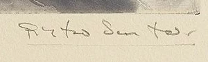 Signature 1 — Pietro Sarto · Dans la marge inférieure droite, sous l’image imprimée.