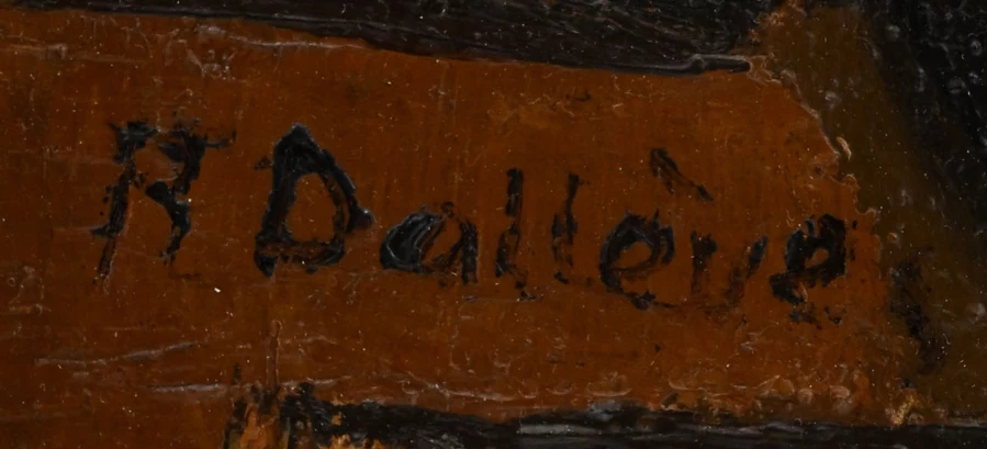 Signature — Raphy Dallèves · Dans la partie inférieure gauche de la toile.