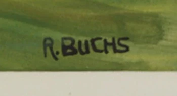 Signature 1 — Raymond Buchs · At the lower right of the gouache.
