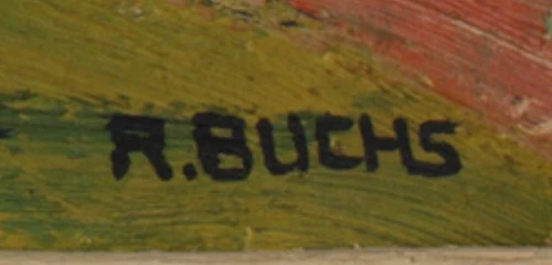 Signature 3 — Raymond Buchs · At the lower right of the painted surface.