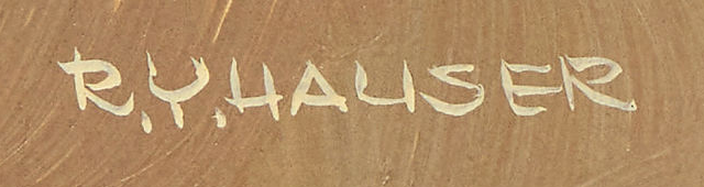 Signature 6 — Renée Yolanda Hauser · Lower right on the front of the work