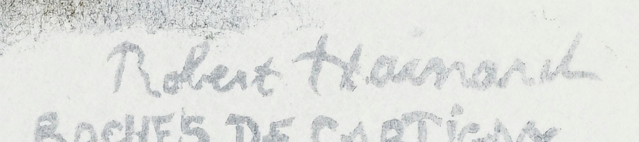 Signature 2 — Robert Hainard · Dans la marge inférieure droite, sous l’image imprimée.