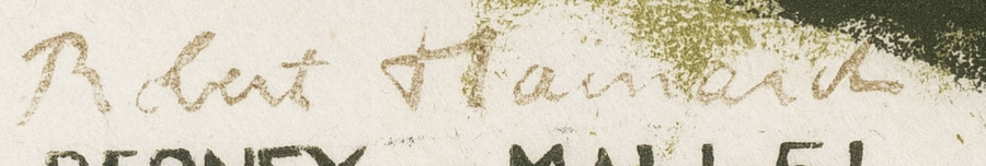 Signature 7 — Robert Hainard · Dans la marge inférieure gauche de l’estampe.