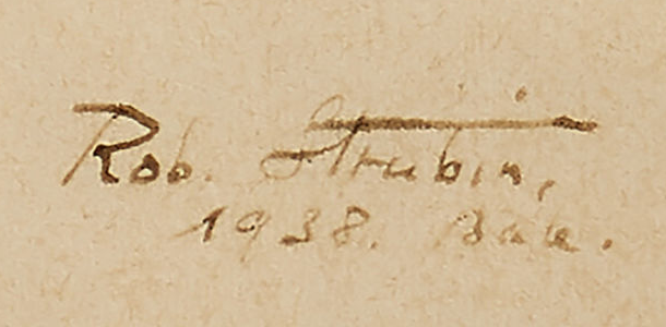 Signatur 4 — Robert Strübin · Unten rechts auf dem Blatt